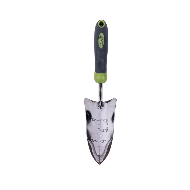 GROUW - Pala Jardinera Con Medidas Acero Inoxidable Y Mango Grouw