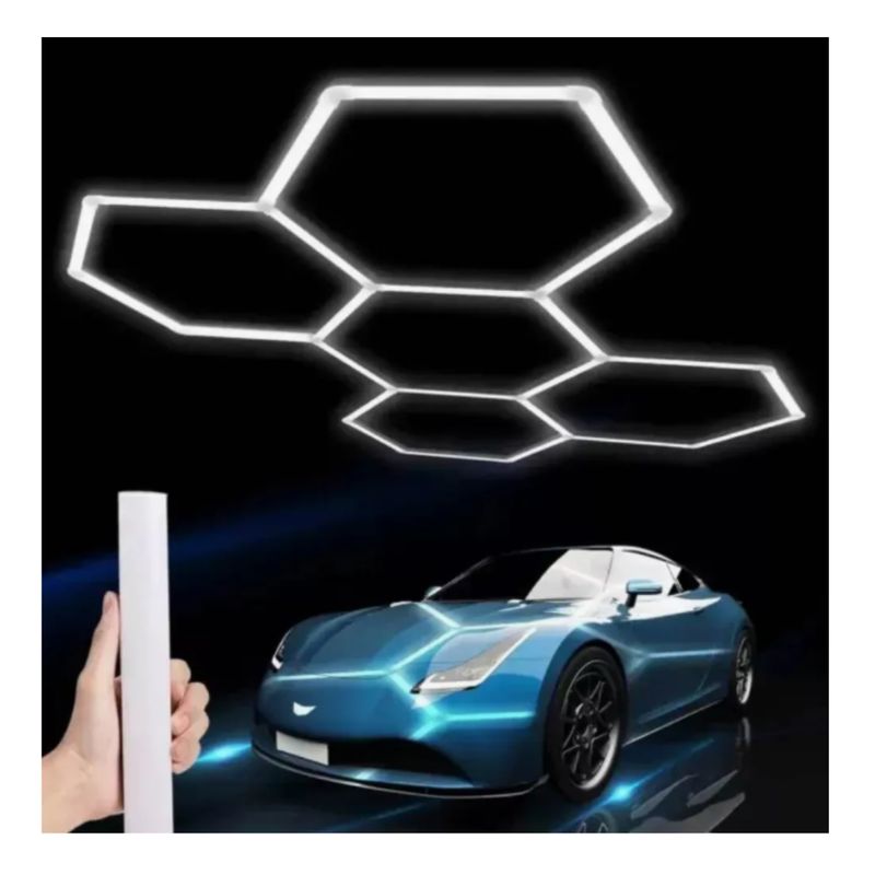 GENERICO - Luz De Techo Led Hexágono Estructura Blanco