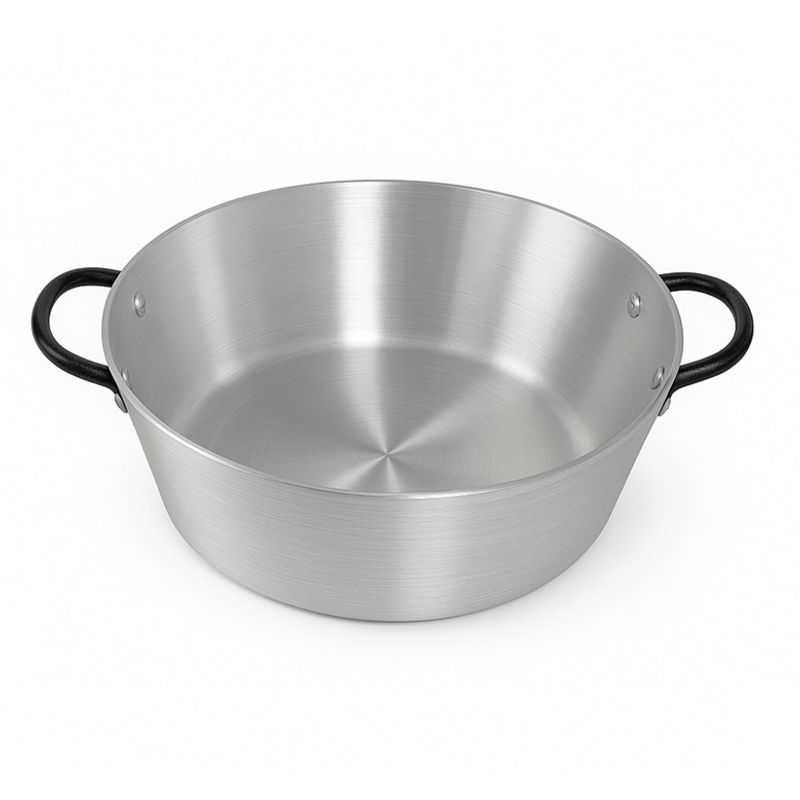 GENERICO - Paila De Aluminio Para Freír 40cm Grande Con Asas