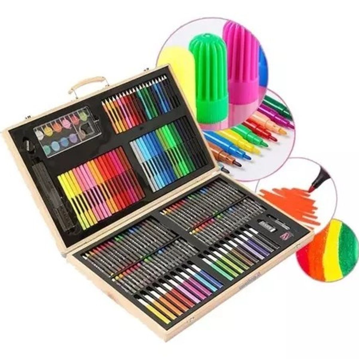 GENERICO - Set De Dibujo Y Pintura, Lápices Y Accesorios 180 Piezas