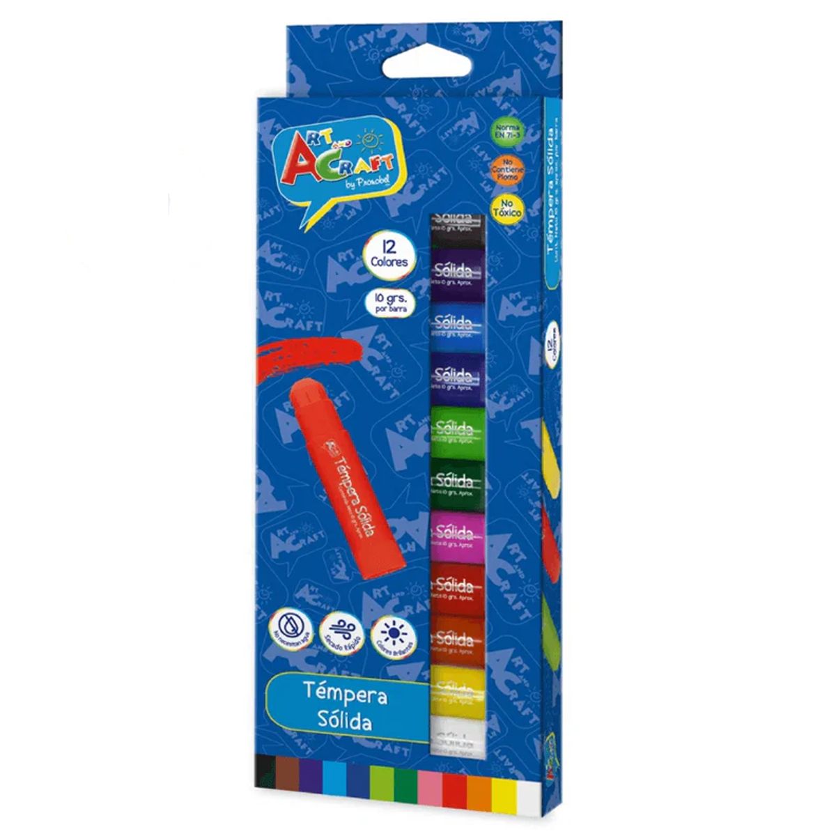 ART AND CRAFT - Témpera Sólida 12 Colores Art&Craft