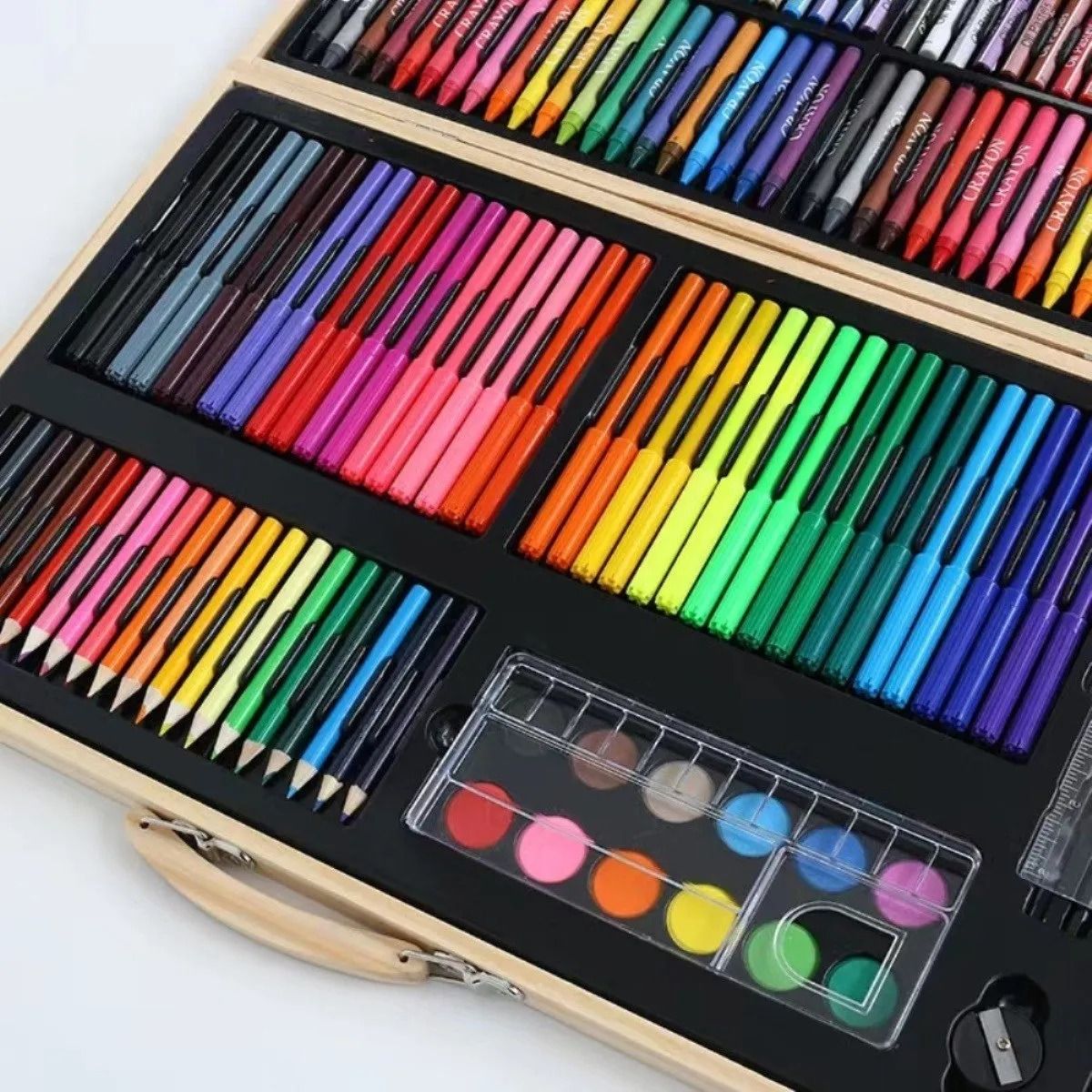 GENERICO - Set 180 Piezas Lápices Pintura Para Colorear Maleta Madera