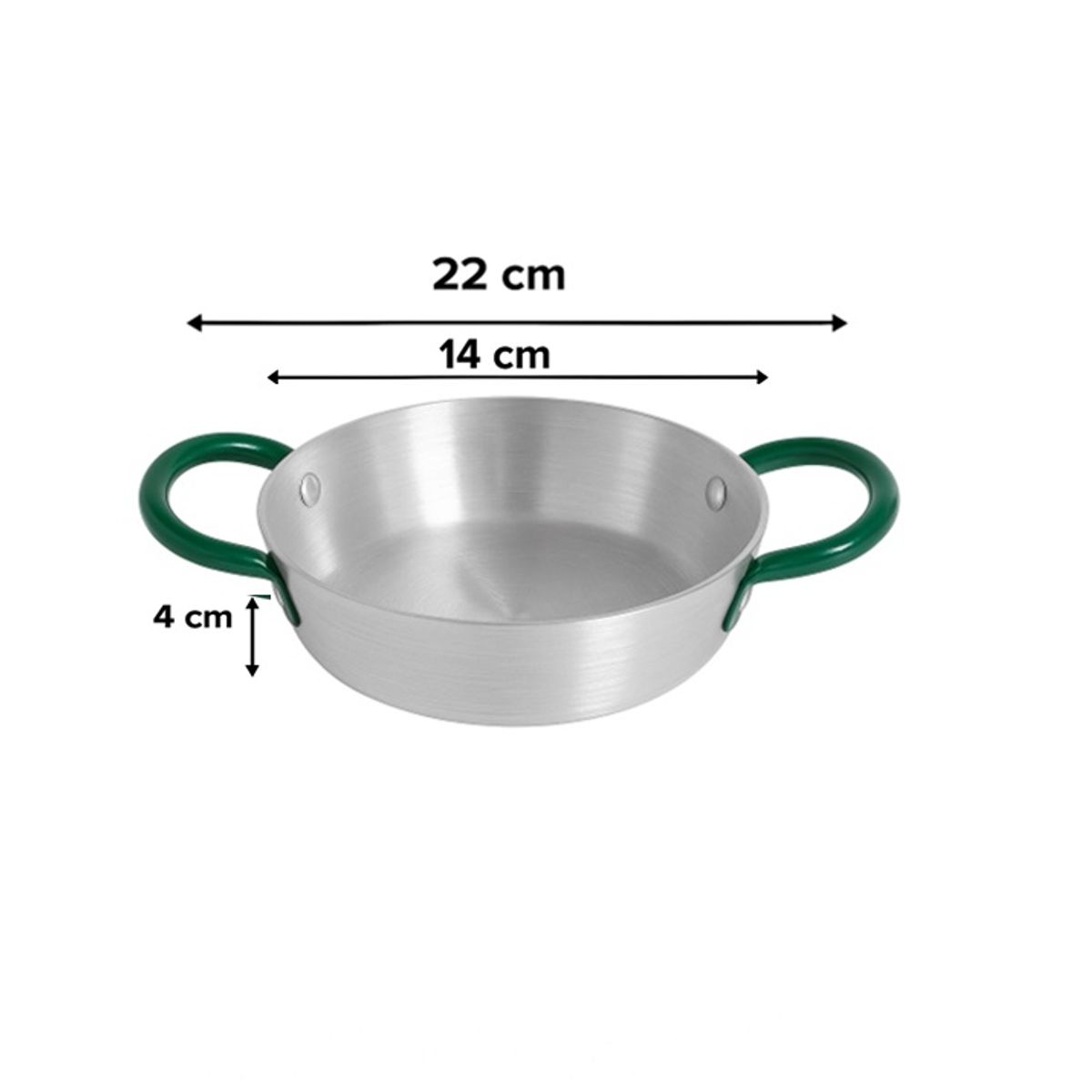 GENERICO - Paila De Huevo Aluminio 14cm Cocina Práctica Con Asas