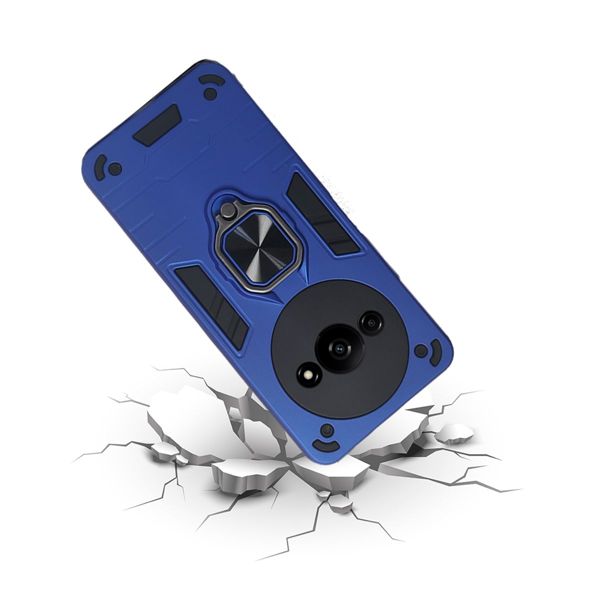 GENERICO - CARCASA ANILLO ANTIGOLPE PARA CELULAR XIAOMI REDMI A3 COLOR AZUL
