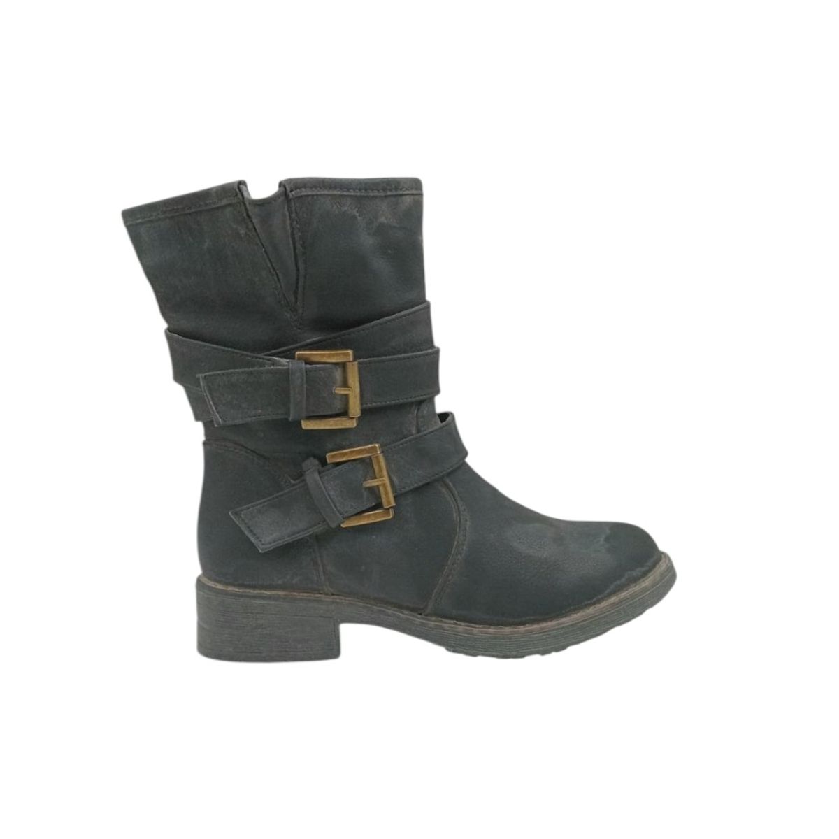 HERIEL - Bota Negra Taco Bajo Mujer