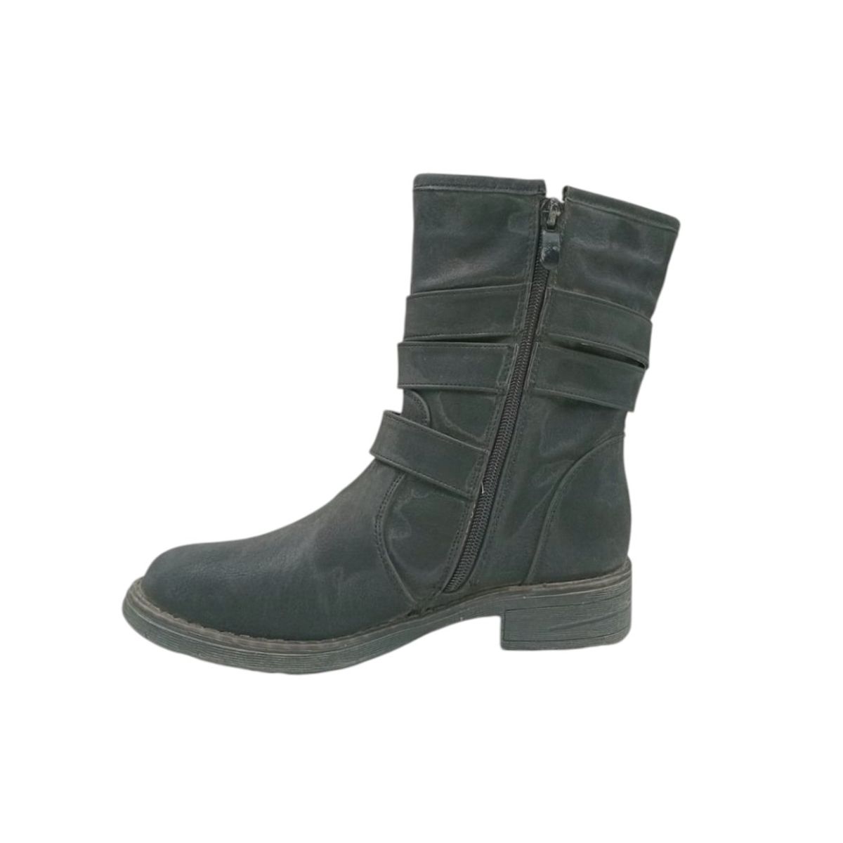 HERIEL - Bota Negra Taco Bajo Mujer