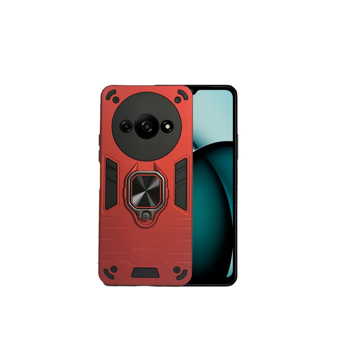 GENERICO - CARCASA ANILLO ANTIGOLPE PARA CELULAR XIAOMI REDMI A3 COLOR ROJO