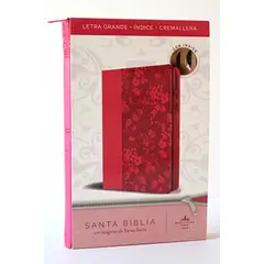 PENGUIN RANDOM HOUSE - Libro Biblia Rvr60 Imitación Piel, Fucsia Flores Con Cierre