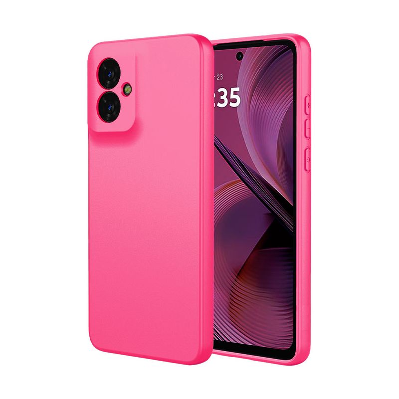 GENERICO - Carcasa Silicona Fucsia Para Teléfono Motorola E32