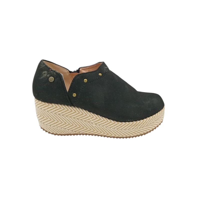 HERIEL - Zapato Panchita Negra Plataforma