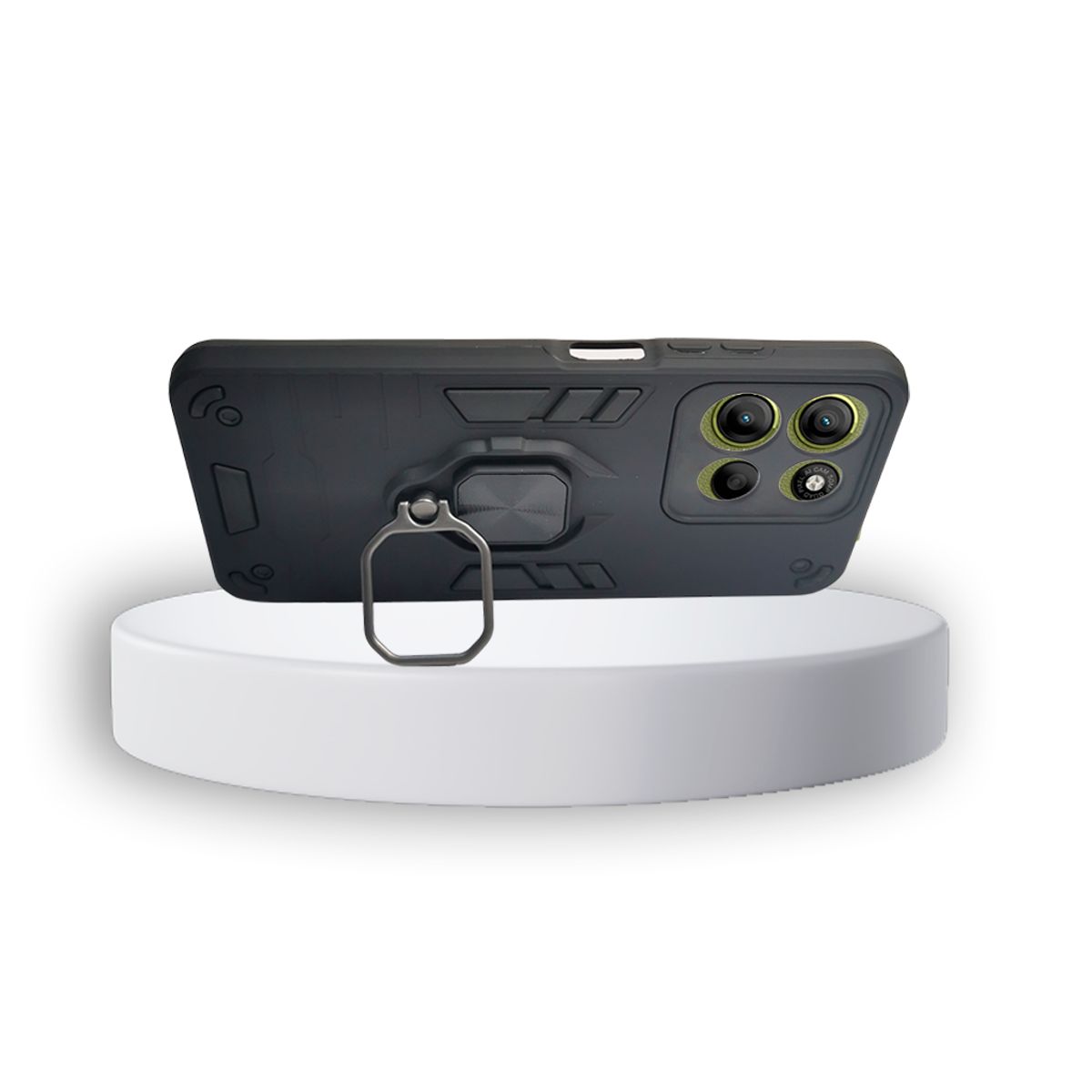 GENERICO - CARCASA ANILLO ANTIGOLPE PARA CELULAR MOTOROLA G15 COLOR NEGRO