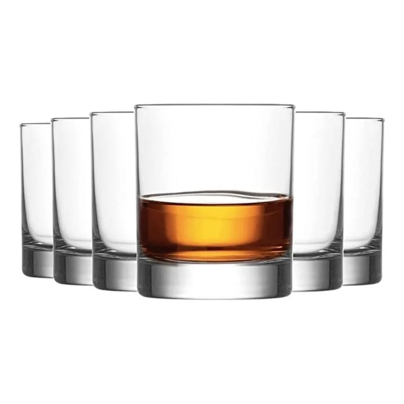 LAV - 6 Vasos De Whisky Vidrio / Vasos Bajo 305ml Lav Premium Color Transparente