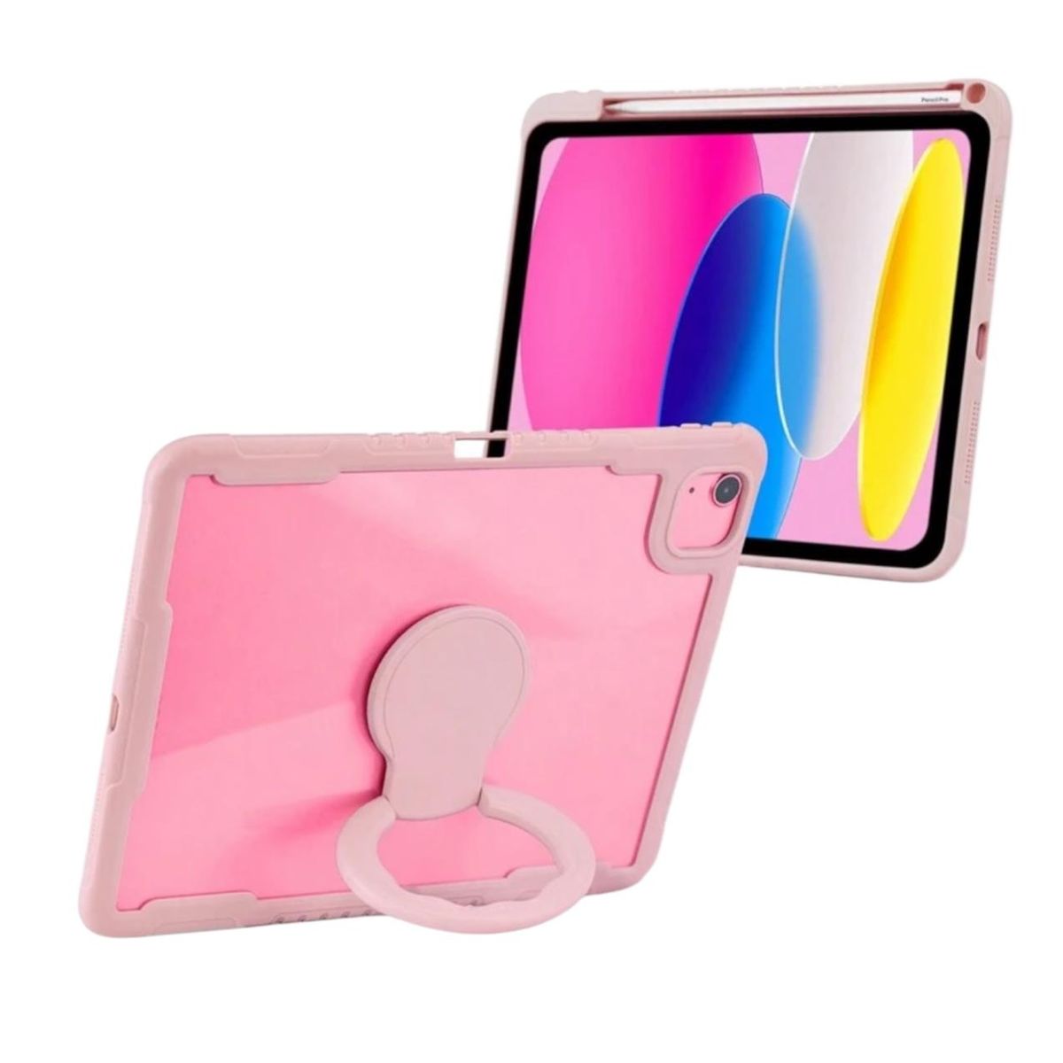 GENERICO - Carcasa Protectora con Soporte Para iPad Air 13 M3 Rosado