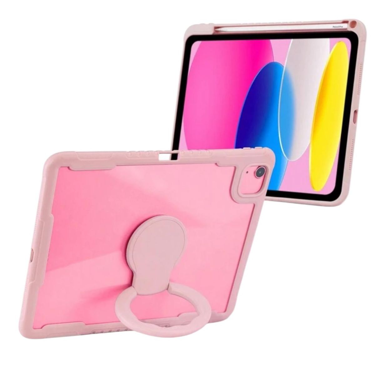 GENERICO - Carcasa Protectora con Soporte Para iPad Air 13 M2 Rosado