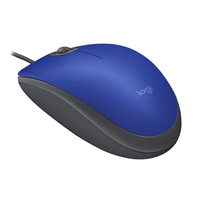 LOGITECH - Mouse con cable M110 Silent Azul