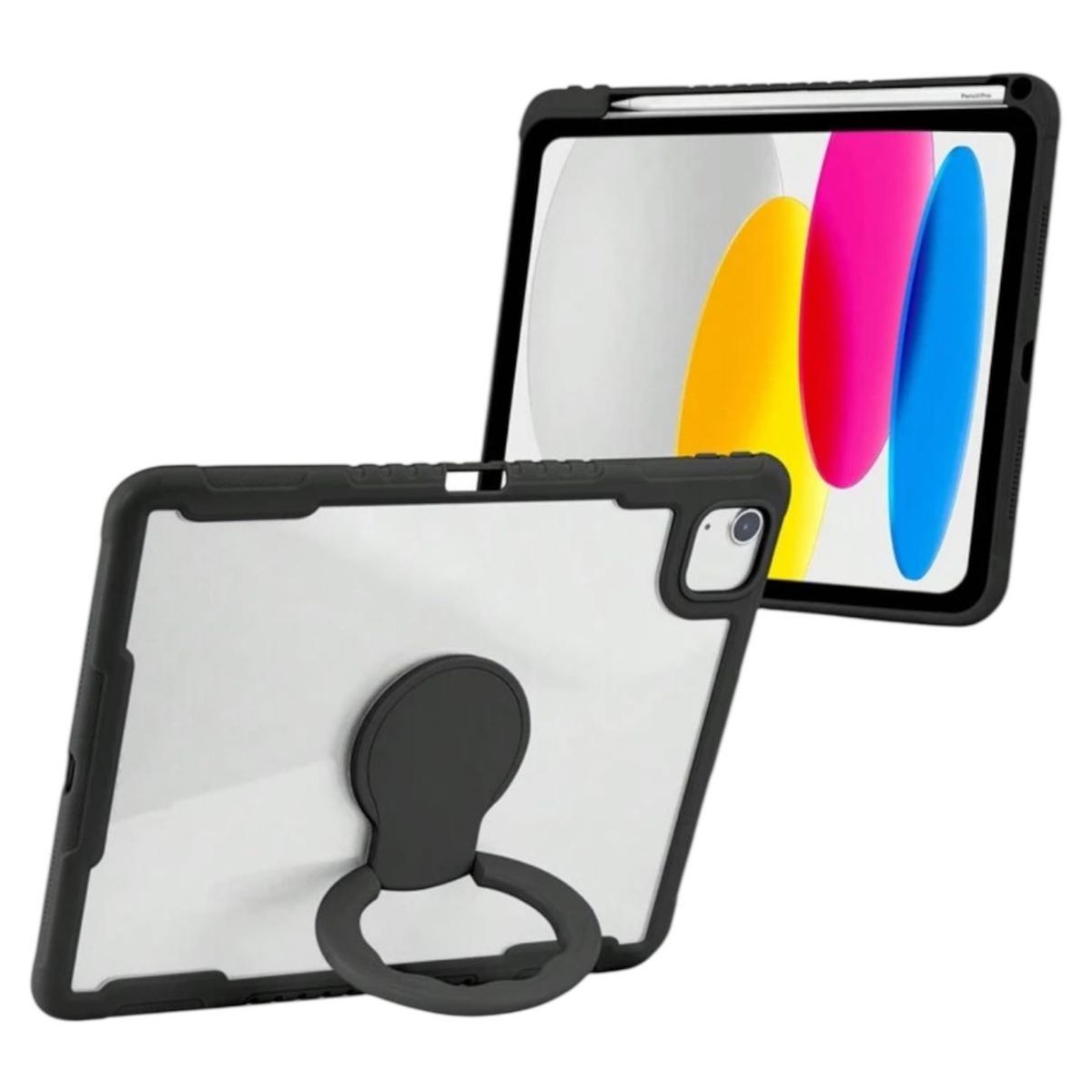 GENERICO - Carcasa Protectora con Soporte Para iPad Air 13 M2 Negro