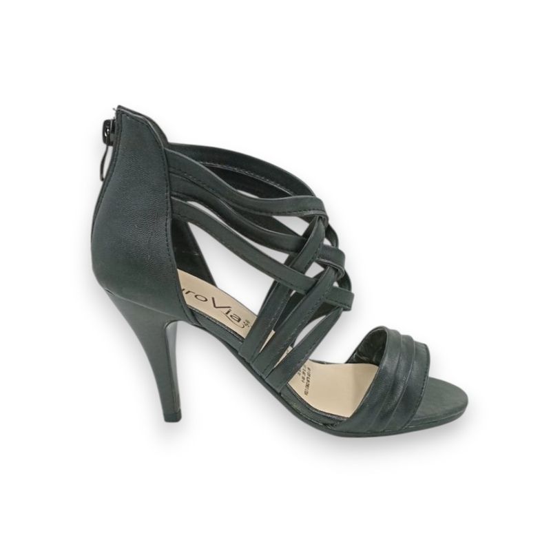 HERIEL - Sandalia Negra Taco Aguja