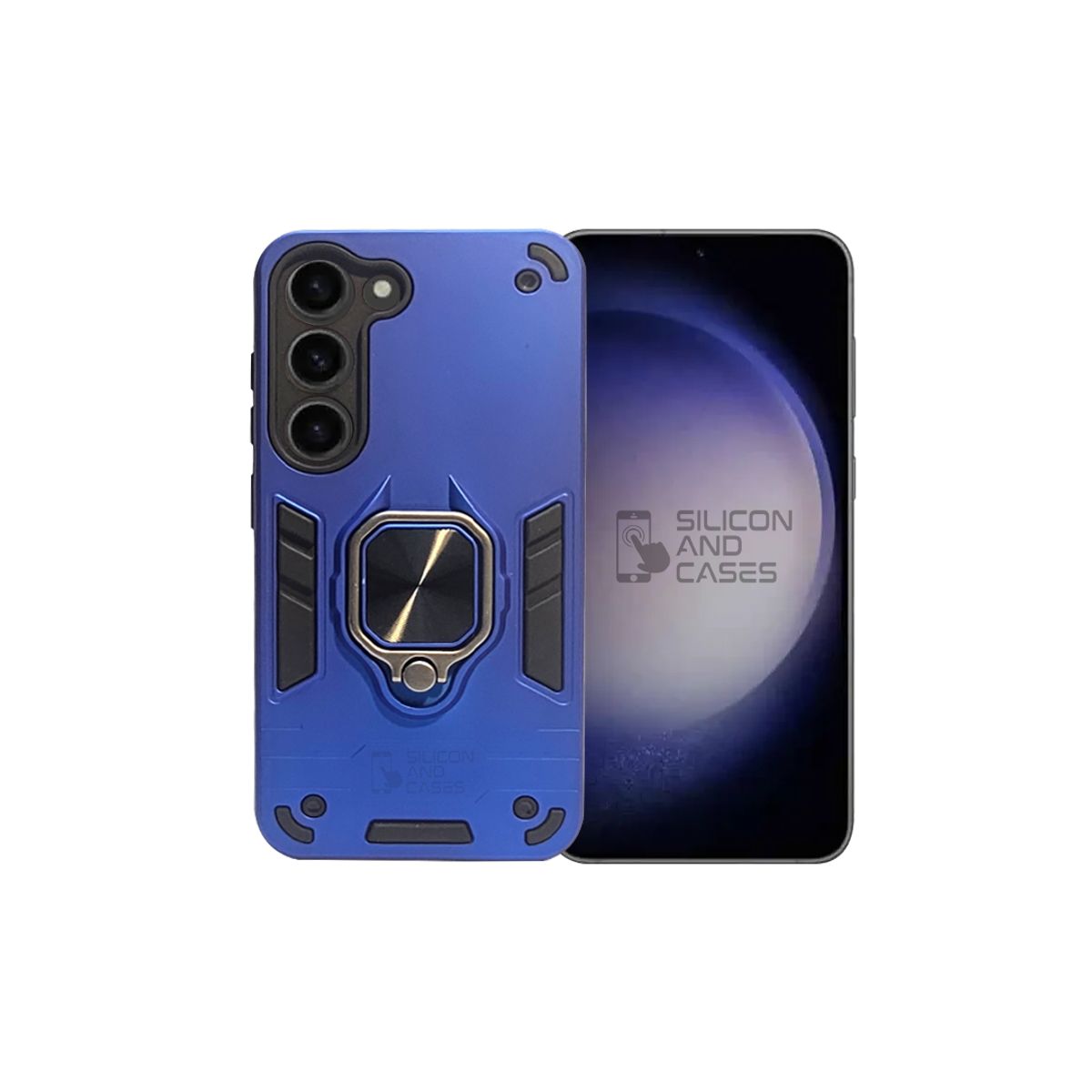 GENERICO - CARCASA ANILLO ANTIGOLPE PARA CELULAR SAMSUNG S25 COLOR AZUL