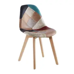 GENERICO - Silla Patch Wood Cuero - Vintage Claro