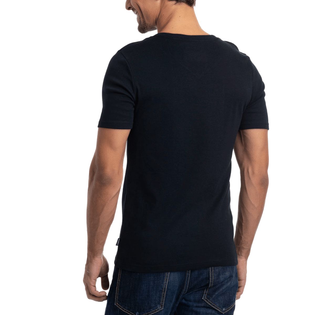 LADY GENNY - Camiseta Cotton Rib Manga Corta Cuello En V