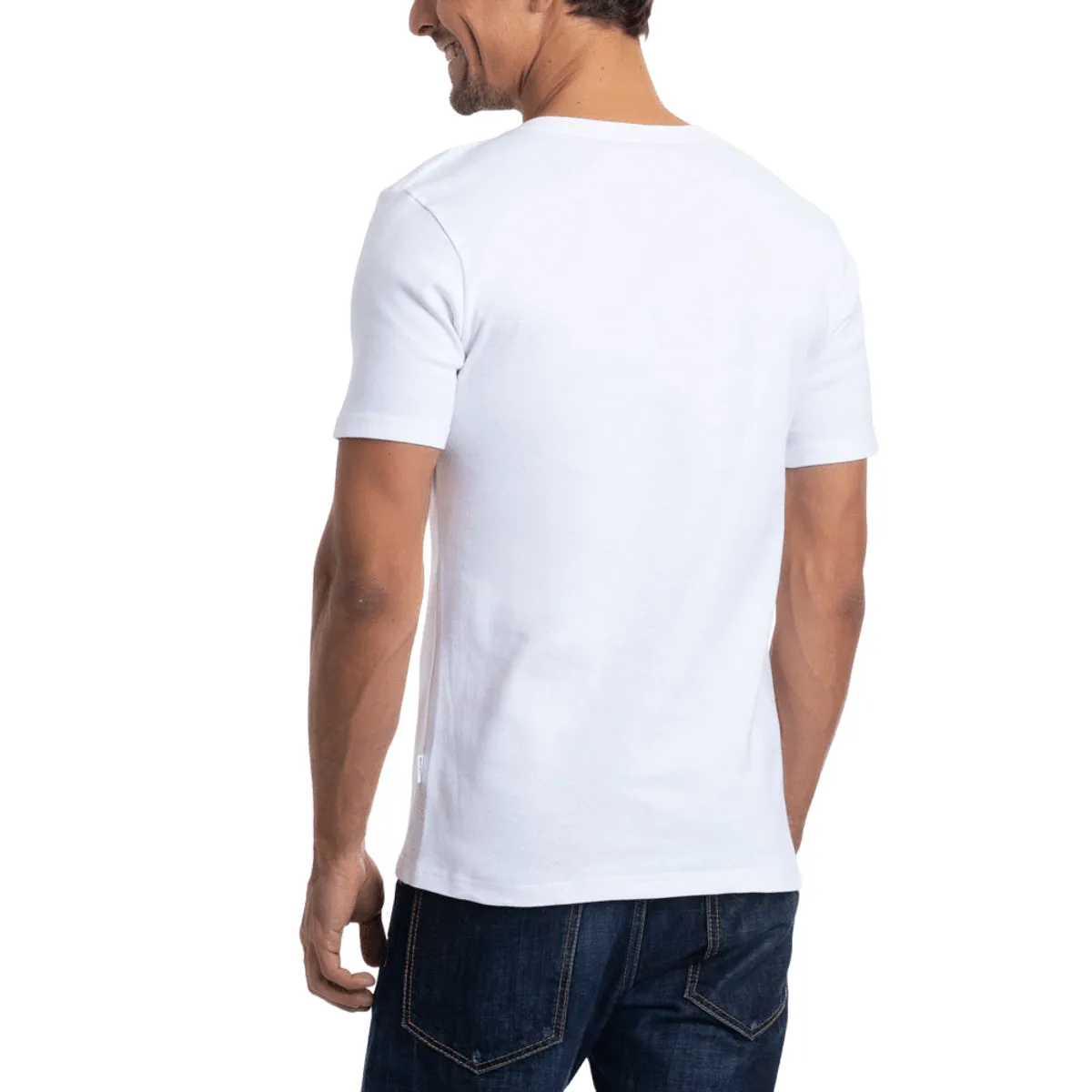 LADY GENNY - Camiseta Cotton Rib Manga Corta Cuello En V