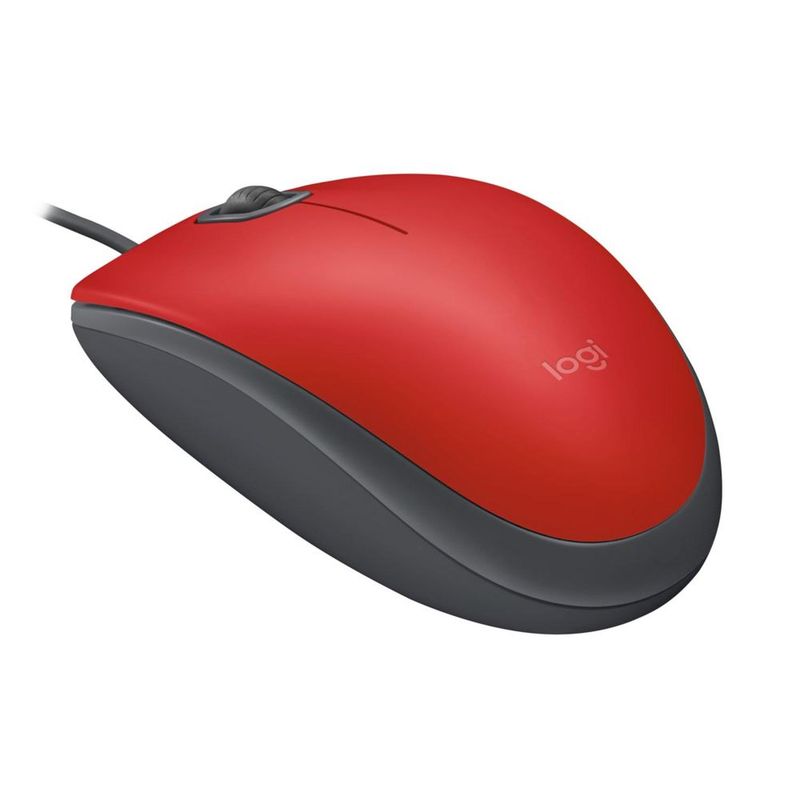 LOGITECH - Mouse con cable M110 Silent Rojo