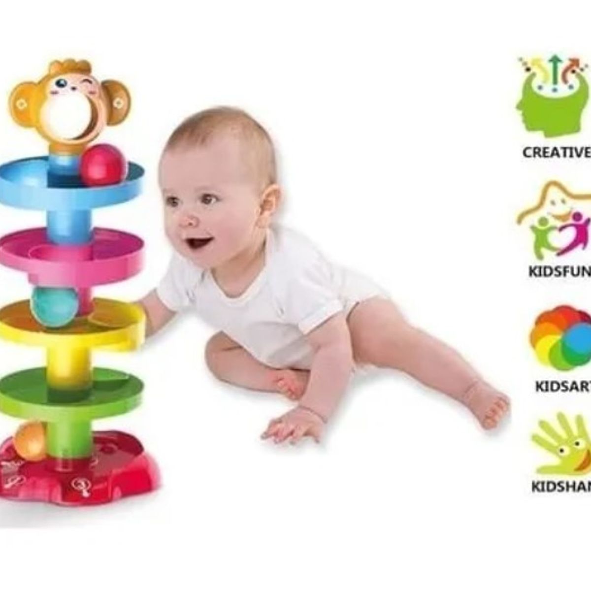 GENERICO - Juguete Didáctico Estimulación Tobogán De Pelotas Para Bebés