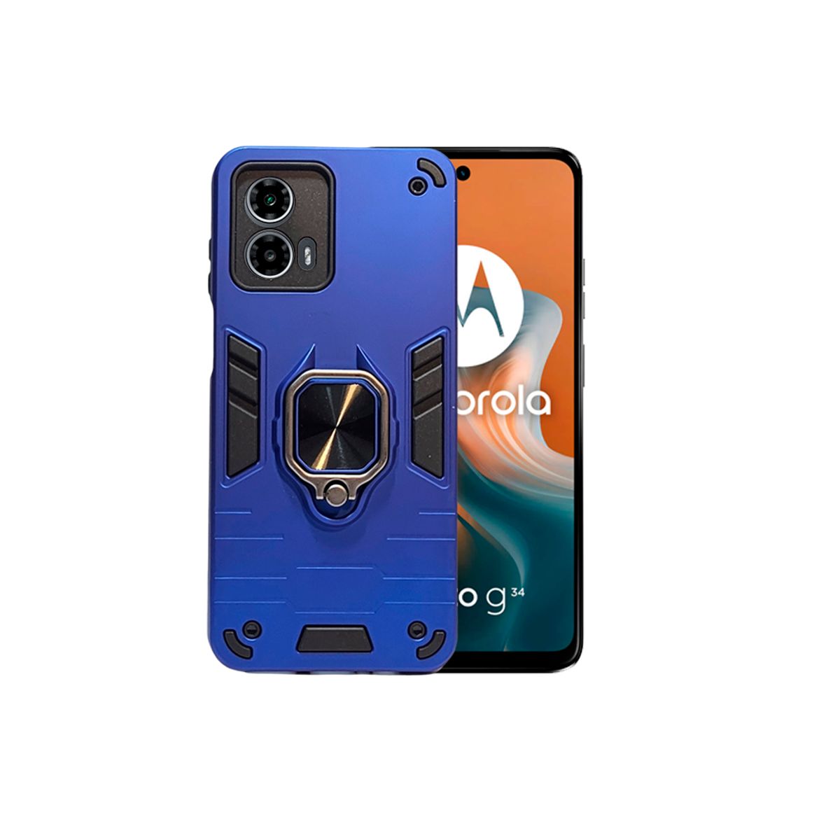 GENERICO - CARCASA ANILLO ANTIGOLPE PARA CELULAR MOTOROLA G24 POWER AZUL