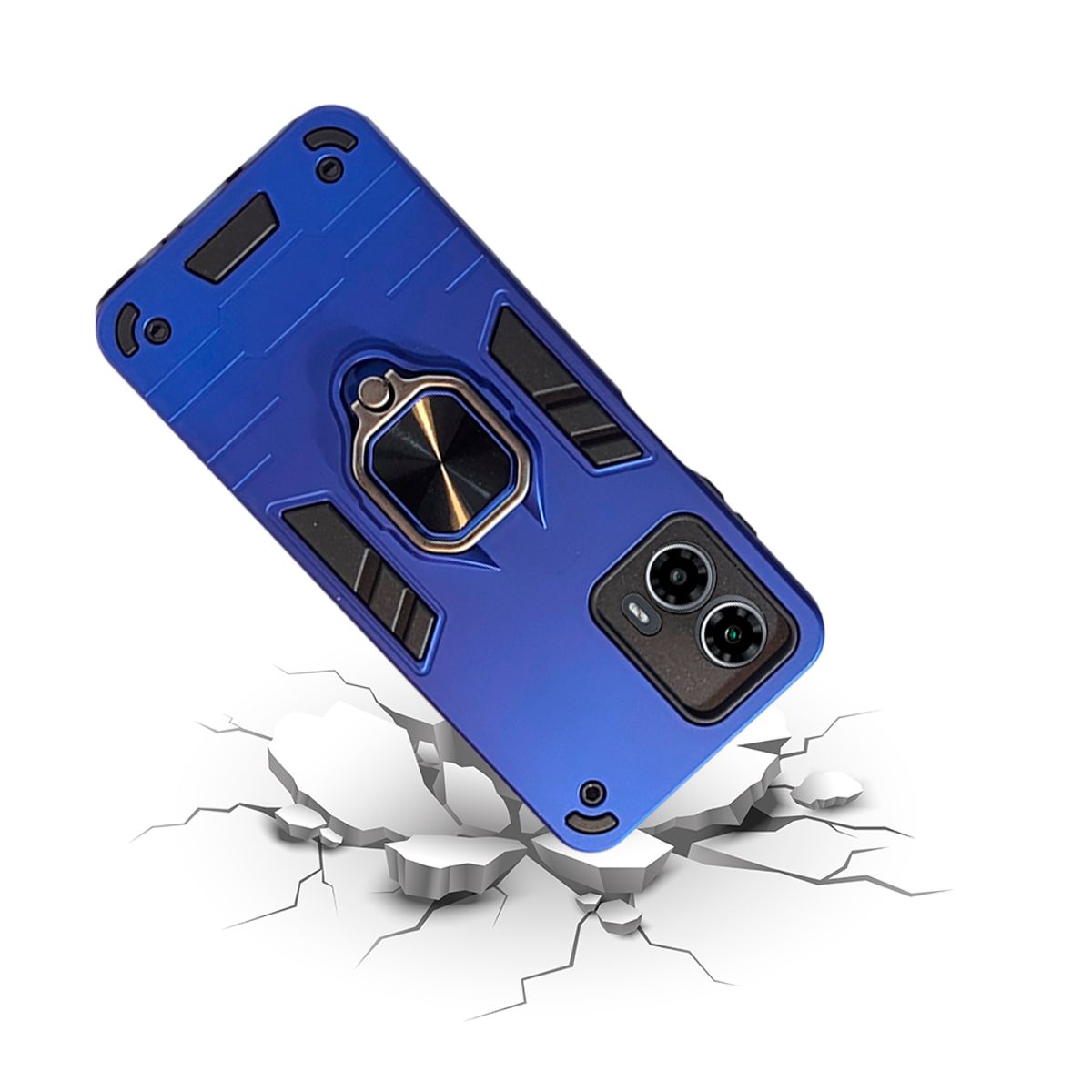 GENERICO - CARCASA ANILLO ANTIGOLPE PARA CELULAR MOTOROLA G24 POWER AZUL