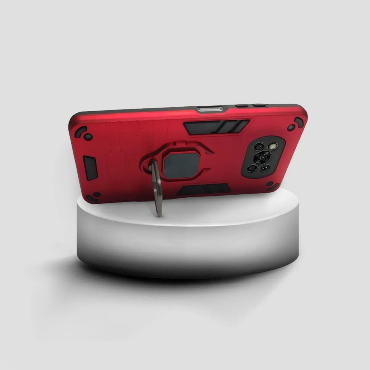 GENERICO - CARCASA ANILLO ANTIGOLPE PARA CELULAR XIAOMI POCO X3-X3 PRO COLOR ROJO