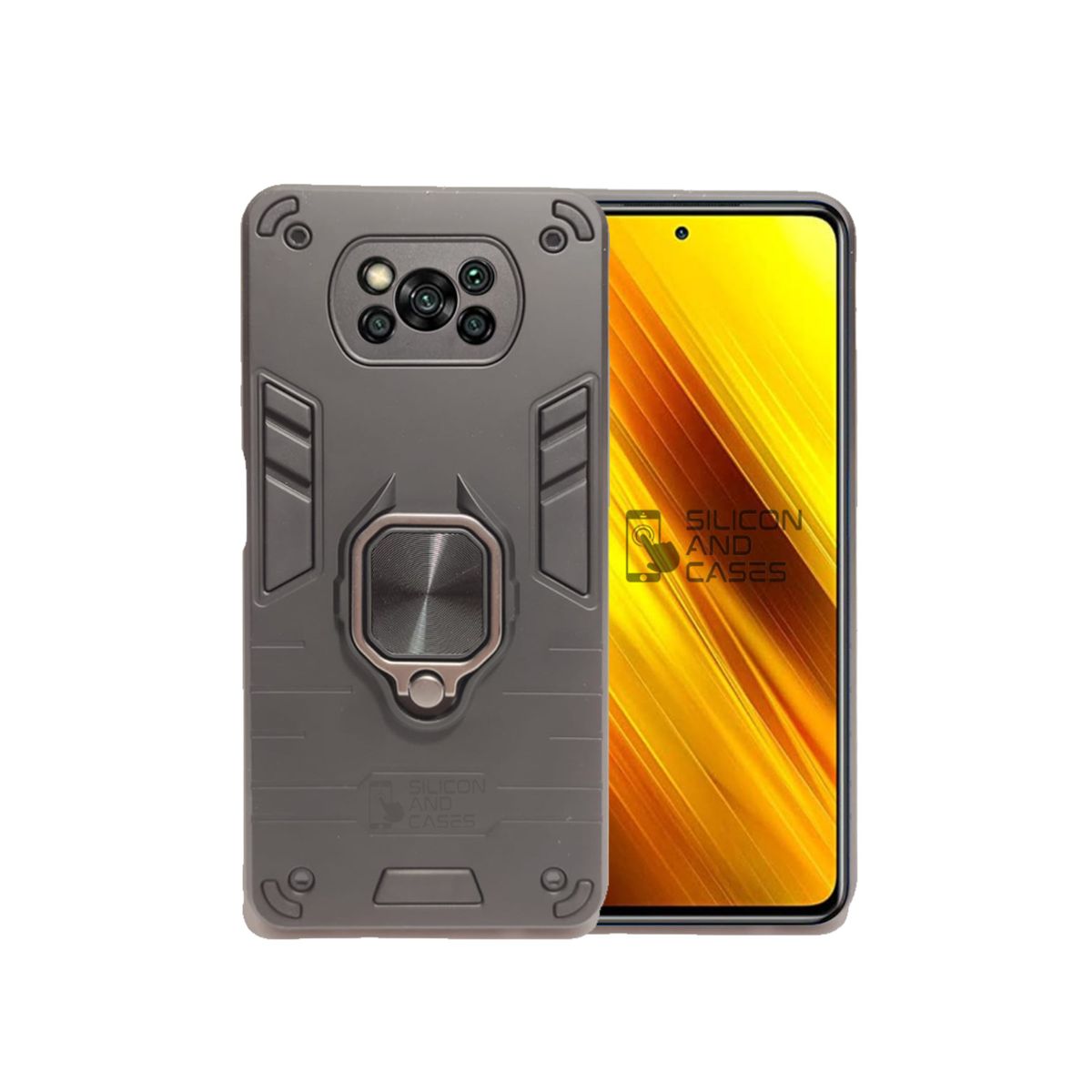 GENERICO - CARCASA ANILLO ANTIGOLPE PARA CELULAR XIAOMI POCO X3-X3 PRO NEGRO