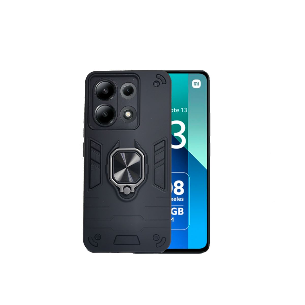 GENERICO - CARCASA ANILLO ANTIGOLPE PARA CELULAR XIAOMI REDMI NOTE 13 4G NEGRO