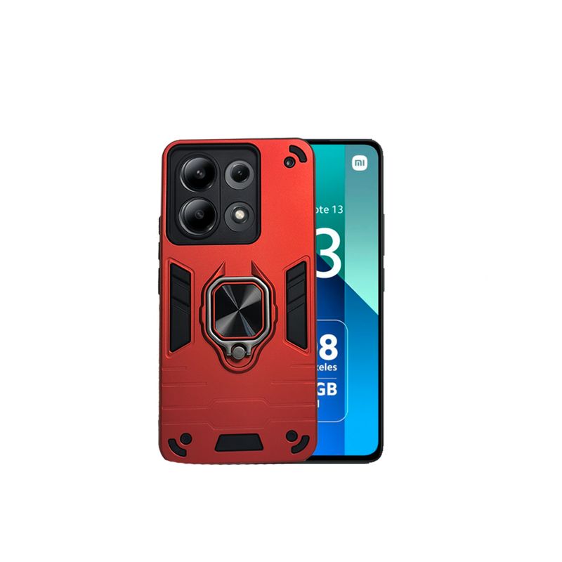 GENERICO - CARCASA ANILLO ANTIGOLPE PARA CELULAR XIAOMI REDMI NOTE 13 4G ROJO