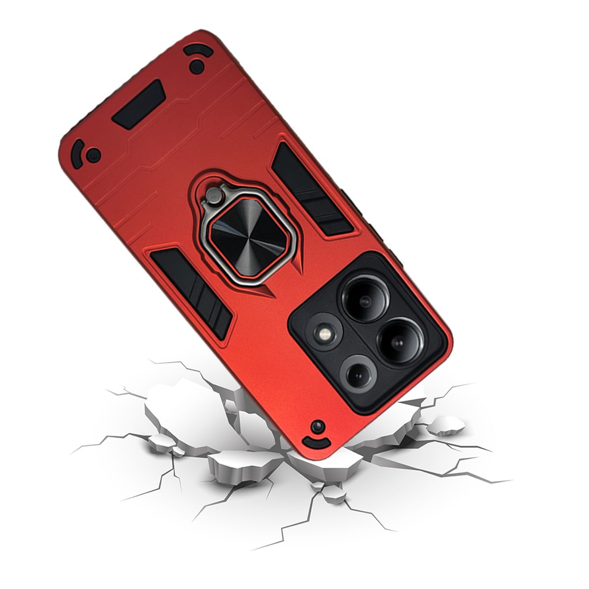 GENERICO - CARCASA ANILLO ANTIGOLPE PARA CELULAR XIAOMI REDMI NOTE 13 4G ROJO