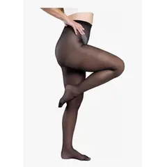 GENERICO - 2 Panty Mujer Sin Punta Nylon 18 Denier Punta Invisible Dama Negro