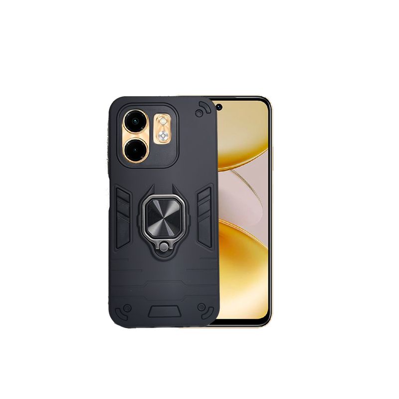 GENERICO - CARCASA ANILLO ANTIGOLPE PARA CELULAR INFINIX SMART 9 COLOR NEGRO