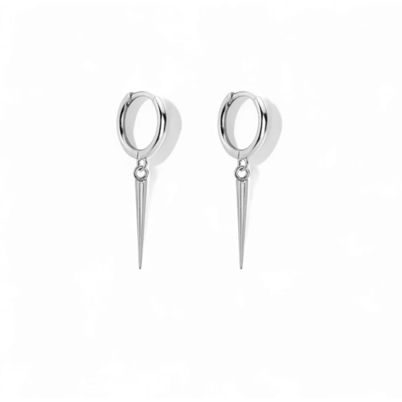 GENERICO - Argollas Espiga 2 Colores Silver