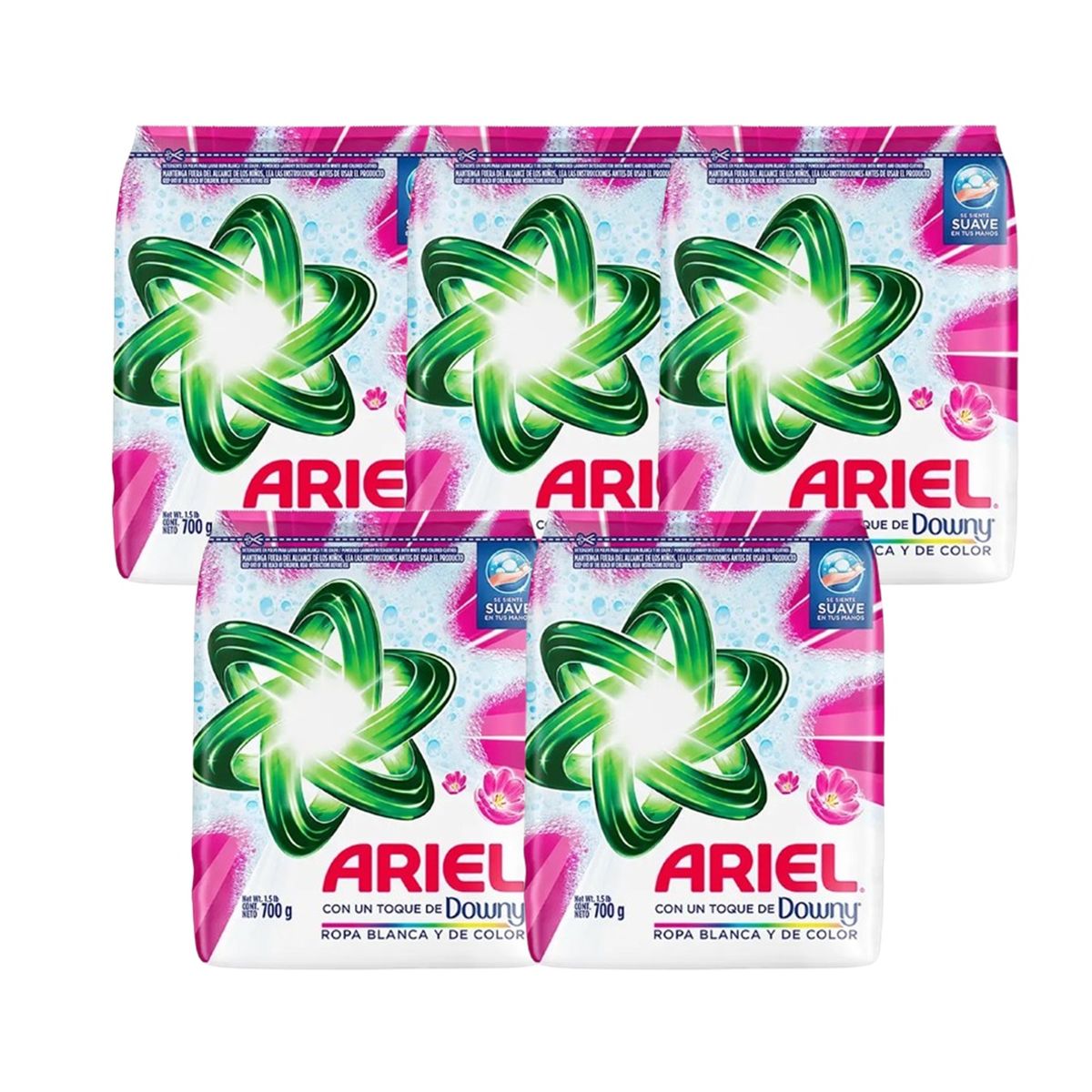 ARIEL - Pack X5 Detergente En Polvo Ariel Con Toque De Downy 700g