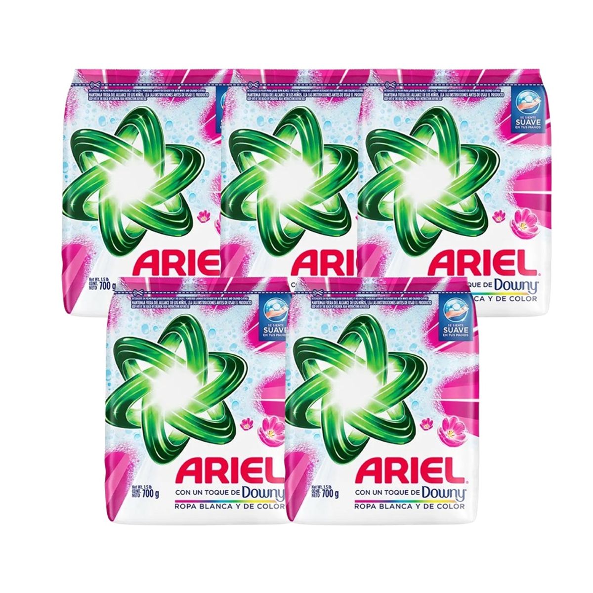 ARIEL - Pack X5 Detergente En Polvo Ariel Con Toque De Downy 700g