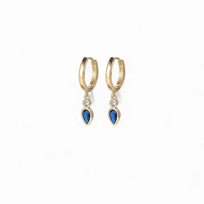 GENERICO - Argollas Gota Colgante Azul Default Title