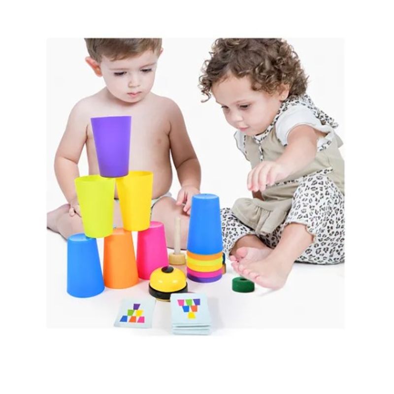 GENERICO - Juego De Vasos Apilables Stackked Cup Estimulación Cognitiva