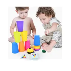 GENERICO - Juego De Vasos Apilables Stackked Cup Estimulación Cognitiva