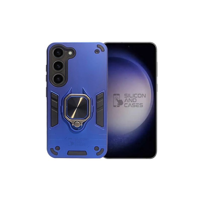 GENERICO - CARCASA ANILLO ANTIGOLPE PARA CELULAR SAMSUNG A16 COLOR AZUL