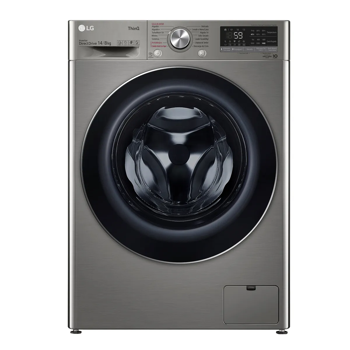 LG - Lavadora Secadora Carga Frontal LG 14-8Kg WD14VVC4S6C con AIDD™ y Steam
