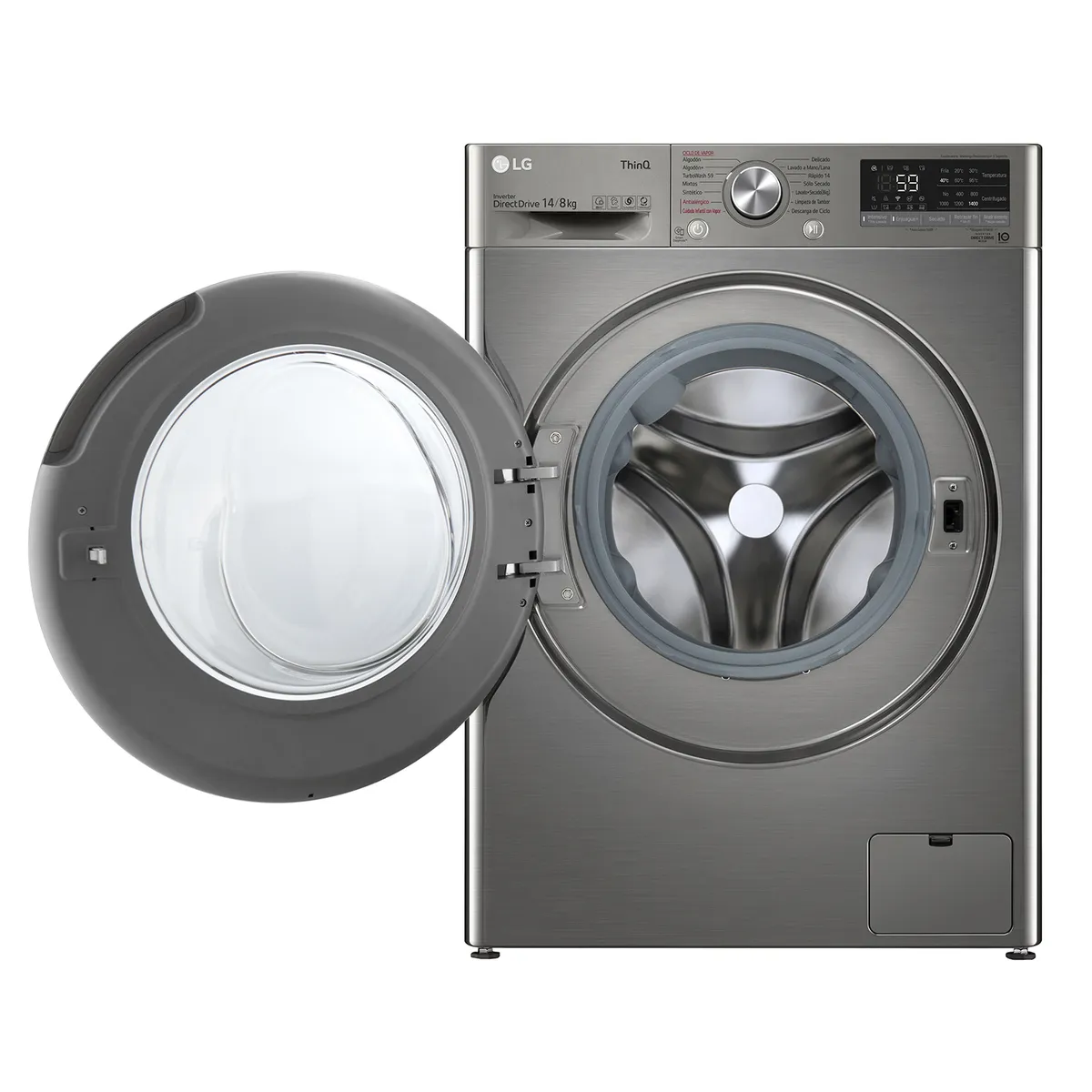 LG - Lavadora Secadora Carga Frontal LG 14-8Kg WD14VVC4S6C con AIDD™ y Steam