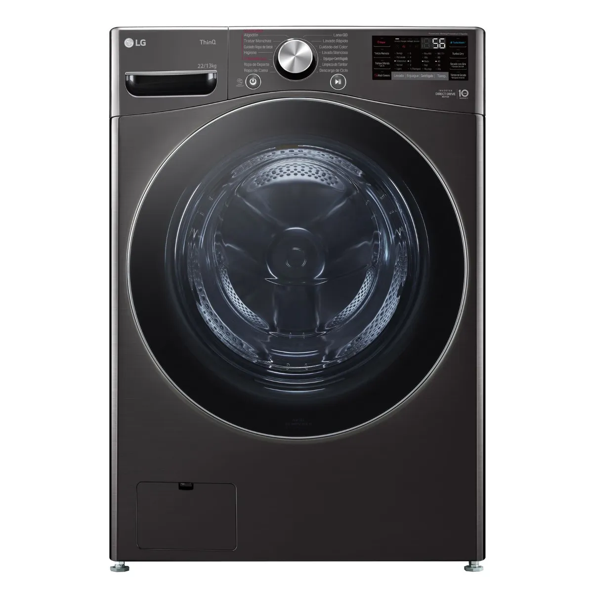 LG - Lavadora Secadora Carga Frontal LG 22-13Kg WD22BV2S6R con AIDD™ y Steam