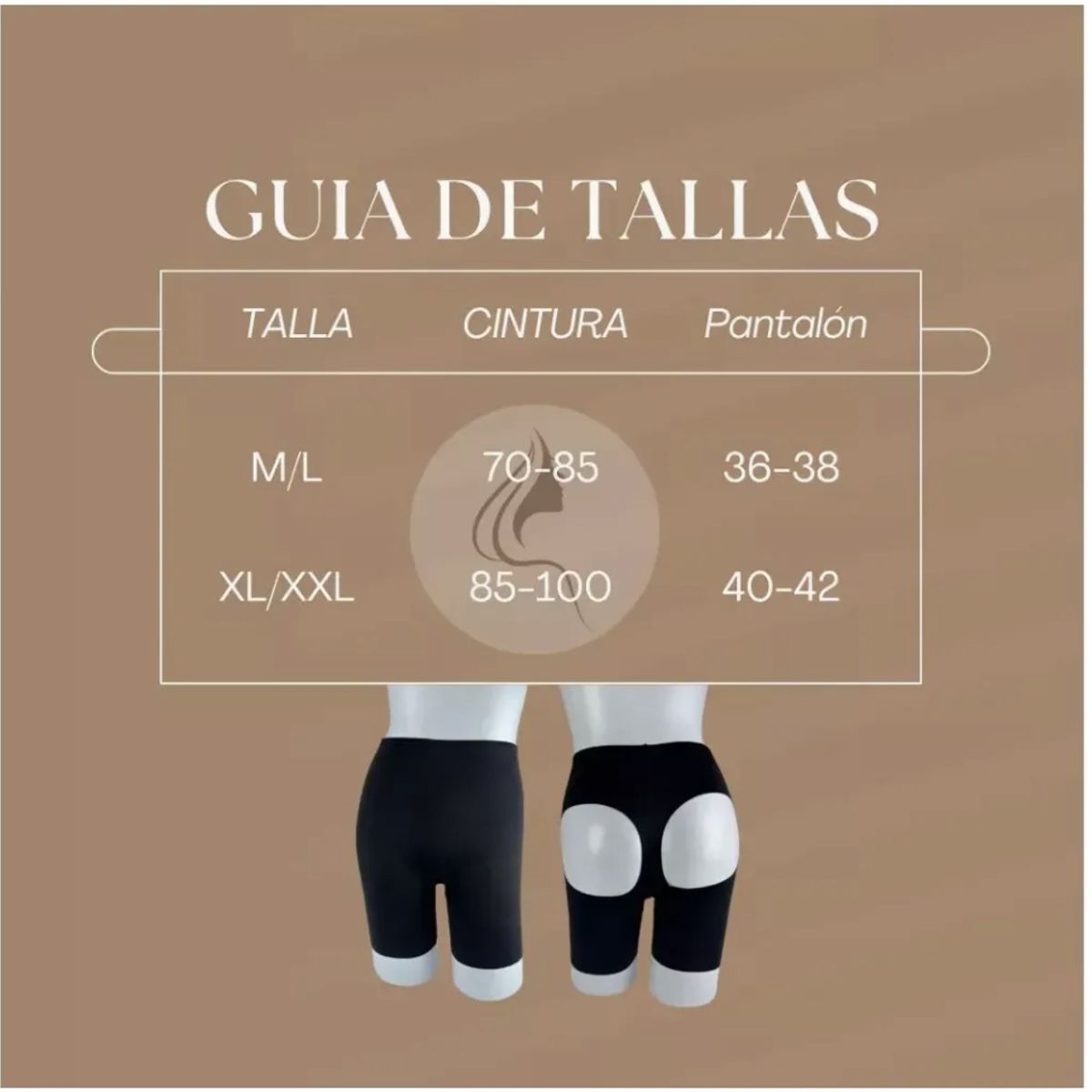 GENERICO - Pack 2 Faja Calzón Colombiana Short Levanta Glúteos Abierto Xl/xxl