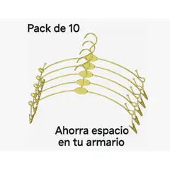 GENERICO - 10 Colgadores Para Ropa Interior De Color Dorado Y Material Resistente