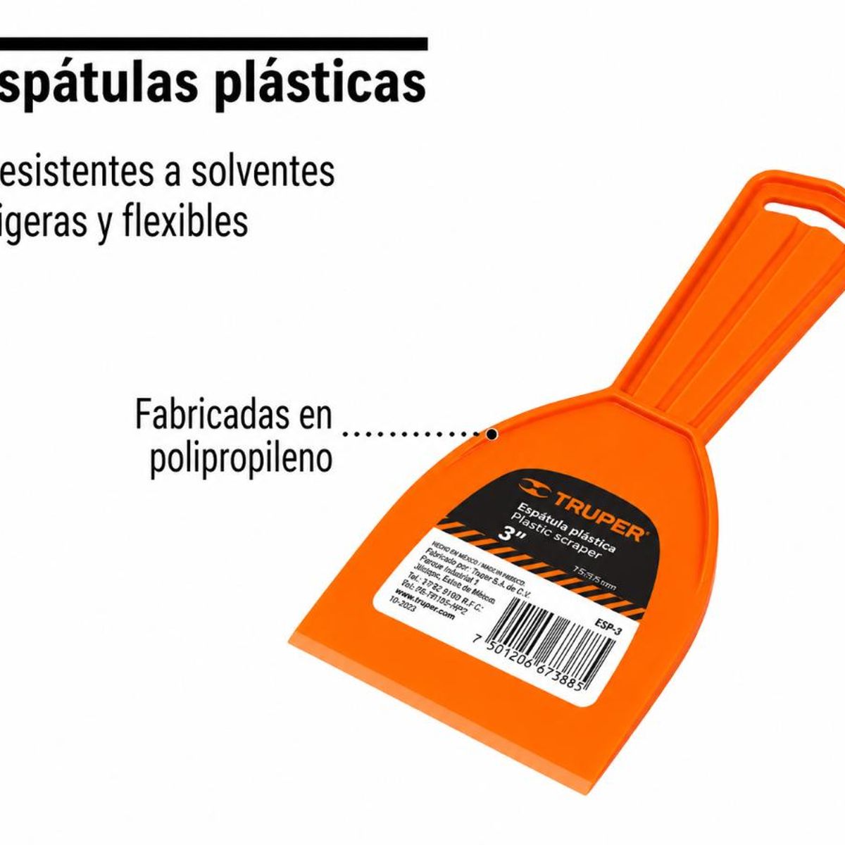 TRUPER - Espatula Plastica 3´´ Et-3p Truper