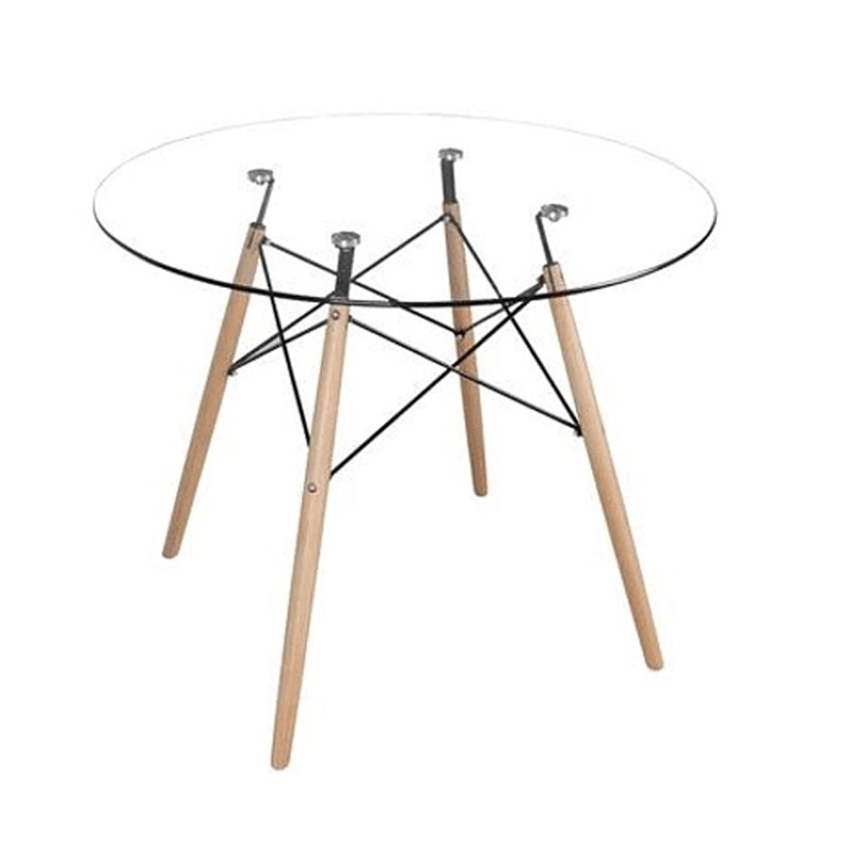 GENERICO - COMEDOR TULIP GLASS 100 CM -4 PUESTO BLANCO…